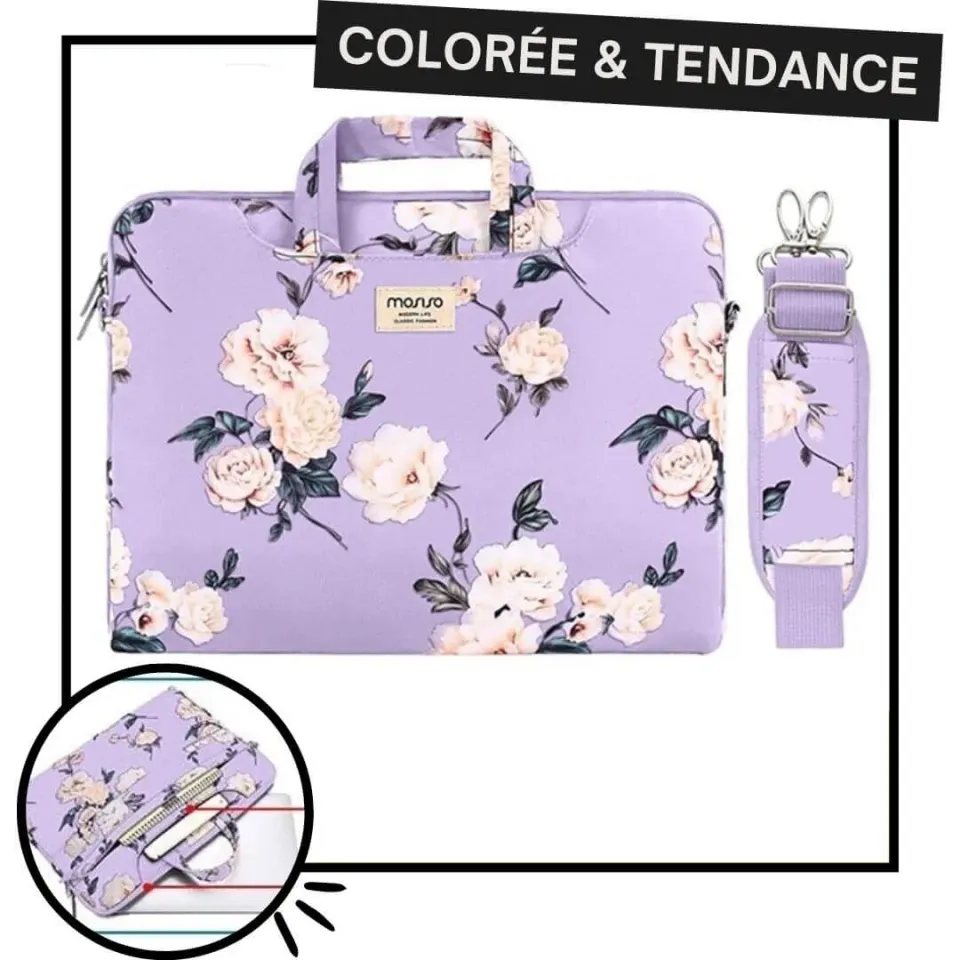 Lecoinpochette Lila sacoche ordinateur lila