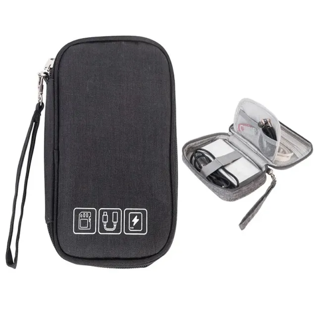 Lecoinpochette trousse câble ordinateur noire polyester