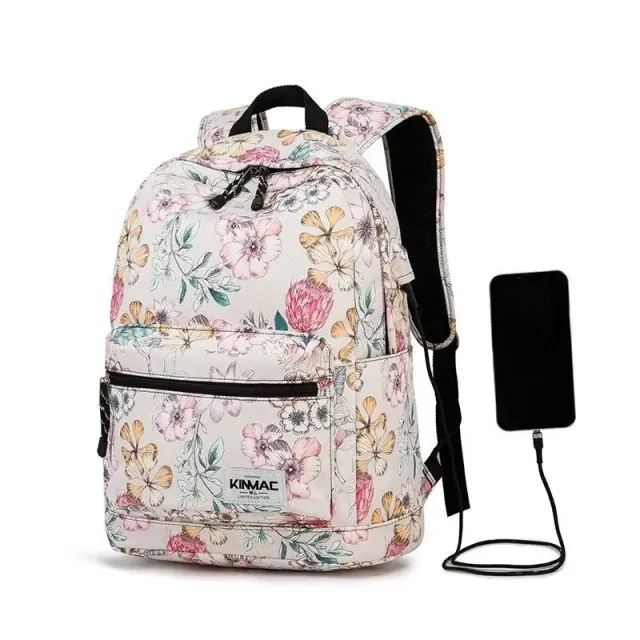 Lecoinpochette Aquila sac à dos ordinateur 15 pouces fleuri