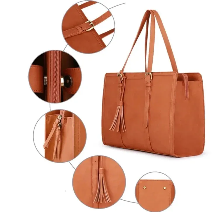 Lecoinpochette Dalgona sac ordinateur cuir marron 15,6 pouces
