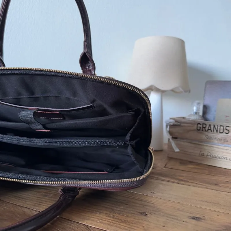 Lecoinpochette Porto sac ordinateur cuir marron acajou
