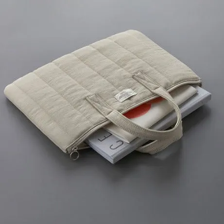Lecoinpochette Rice sac ordinateur blanc cassé matelassé