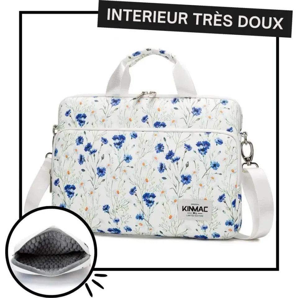 Lecoinpochette Lizy sacoche ordinateur fleurie