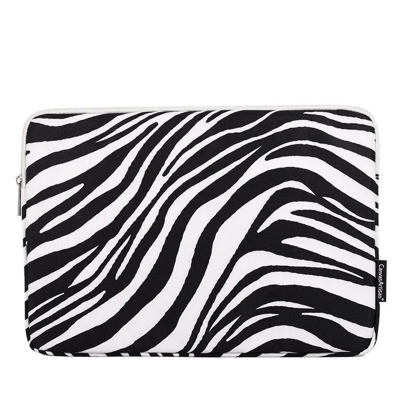 Lecoinpochette Zebré pochette PC 17,3 pouces zippée noir blanc