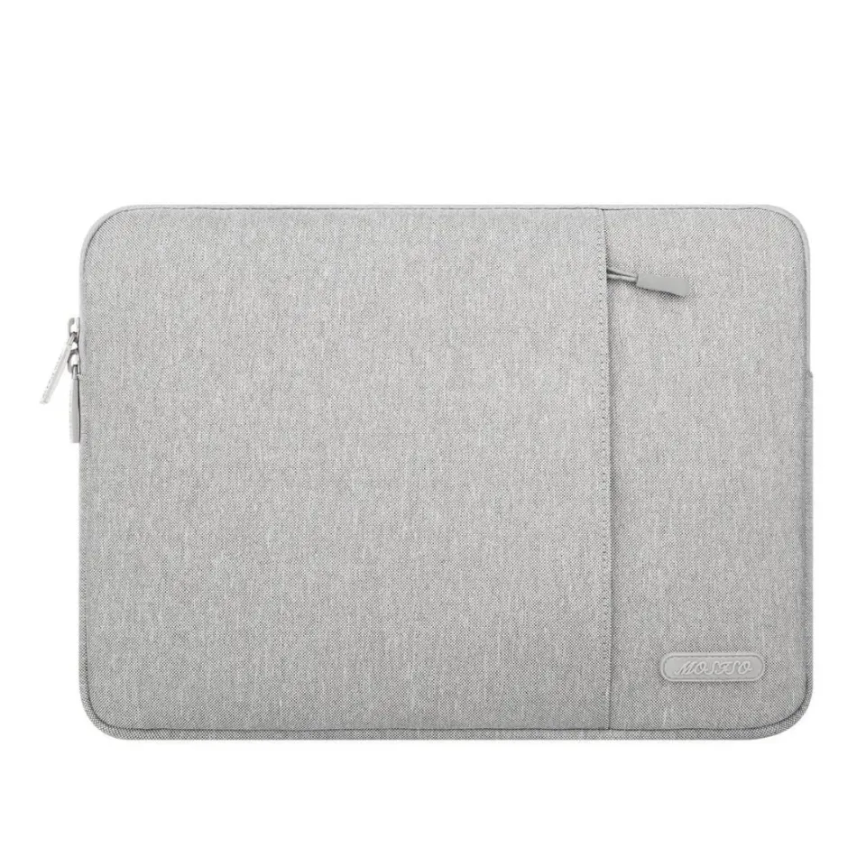 Lecoinpochette pochette ordinateur gris acier poche zippée
