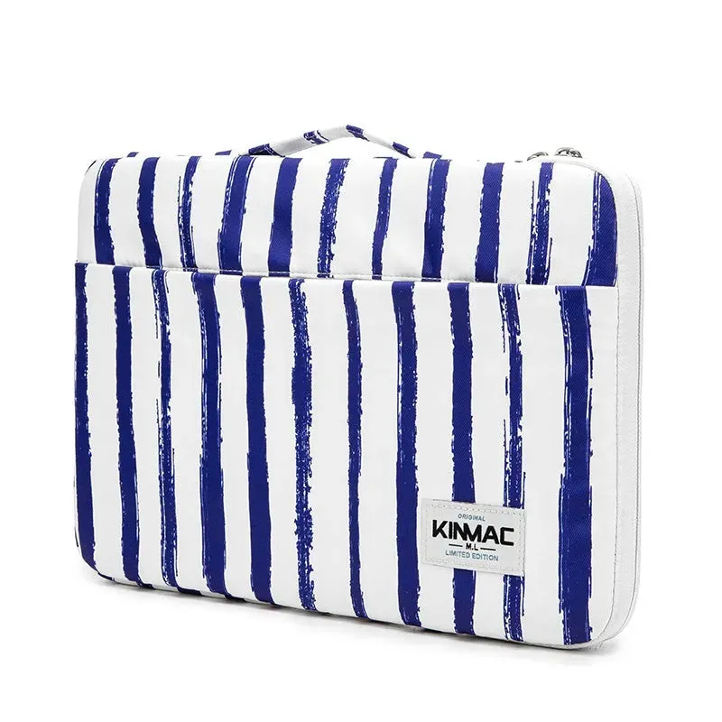 Lecoinpochette Marine housse ordinateur blanche rayée